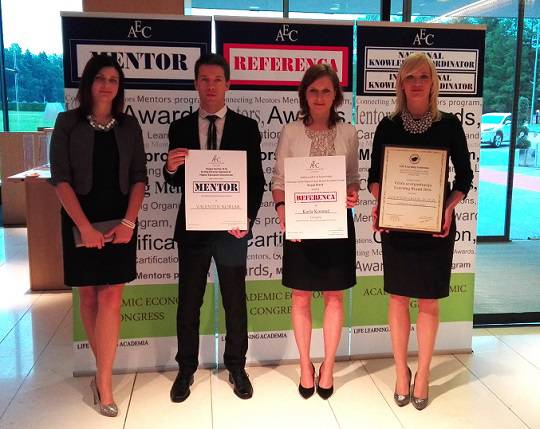 Life Learning Academia podelila priznanja Referenca in Mentor ter certifikat Učeča se organizacija