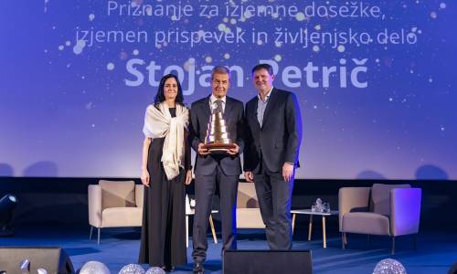 Darja Petrič, članica uprave, Stojan Petrič, predsednik nadzornega sveta skupine Kolektor in Valter Leban, predsednik uprave skupine Kolektor