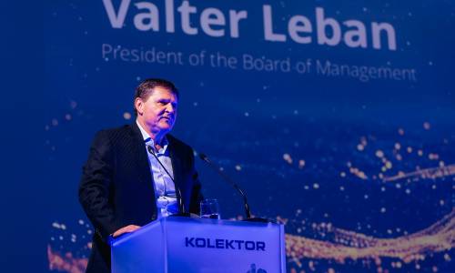 Valter Leban, predsednik uprave skupine Kolektor, na tradicionalnem srečanju managerjev