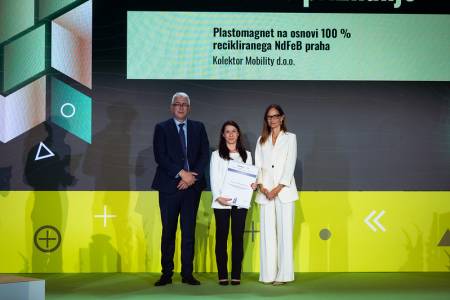 Srebrno nacionalno priznanje potrjuje razvojno odličnost podjetja ter njegov prispevek k razvoju trajnostnih tehnologij za prihodnost elektrifikacije mobilnosti. Inovatorji na projektu:  dr. Ana Drmota Petrič, Karla Kosmač, Žan Erjavec, Rok Šinkovec, dr.